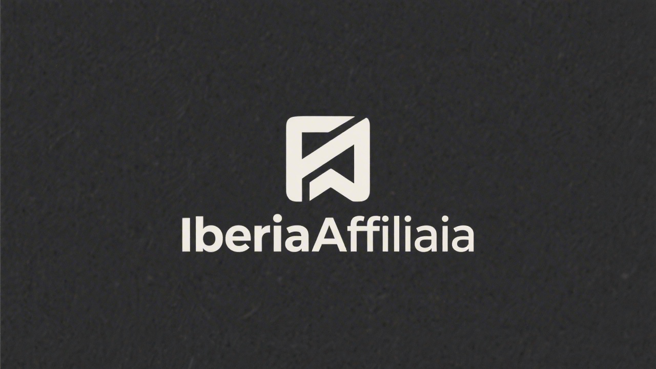 Simple logo for IberiaAffiliate with clean sans serif wordmark, minimal geometric icon and balanced spacing, designed for easy recognition and professional business use.